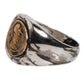 Dolce & Gabbana Silver Tone Engraved Two Color Real Brass Ring