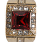 Dolce & Gabbana Gold Tone Sterling Silver 925 Crystals Ring
