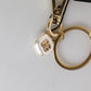 Dolce & Gabbana Chic Gold Brass Faux Pearl Letter Charm Keyring Keychain
