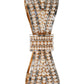 Dolce & Gabbana Gold Tone Brass Bow Crystal FauxPearl Embellished Brooch