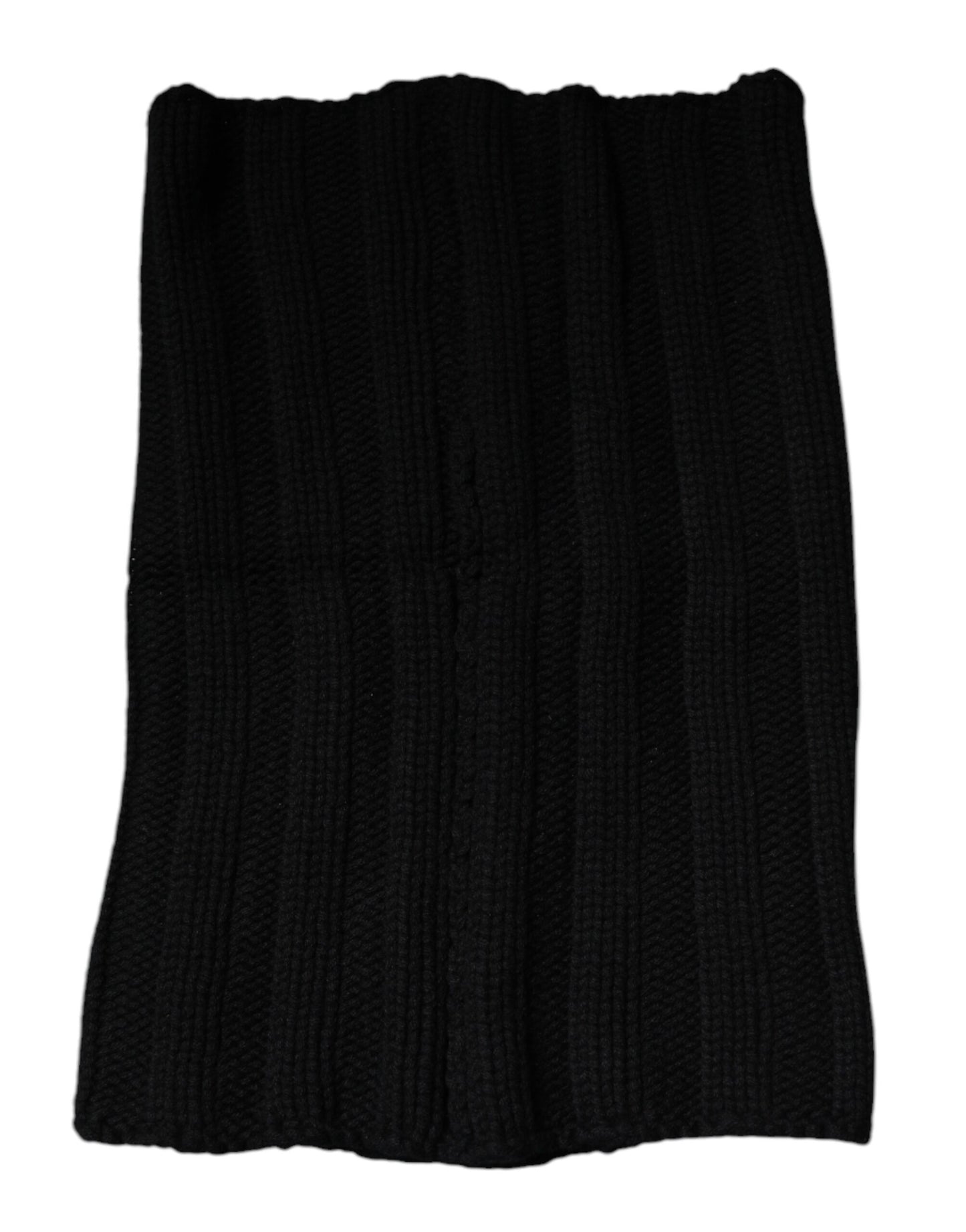 Dolce & Gabbana Black Cashmere Knitted Neck Warmer Foulard Scarf