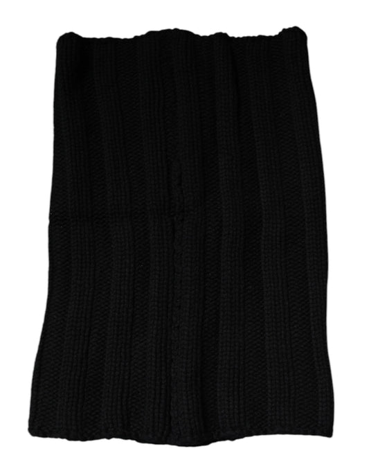 Dolce & Gabbana Black Cashmere Knitted Neck Warmer Foulard Scarf