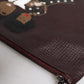 Dolce & Gabbana Brown Leather #DGFAMILY Embellished Men Clutch Pouch Bag