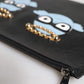 Dolce & Gabbana Black Leather #DGFAMILY Embellished Men Zip Pouch Bag