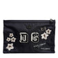 Dolce & Gabbana Blue DG Logo Patch Embellished Pouch Clutch Bag