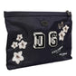 Dolce & Gabbana Blue DG Logo Patch Embellished Pouch Clutch Bag
