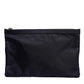 Dolce & Gabbana Blue DG Logo Patch Embellished Pouch Clutch Bag
