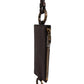 Dolce & Gabbana Brown Calf Leather Lanyard Logo Card Holder Wallet