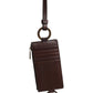 Dolce & Gabbana Brown Calf Leather Lanyard Logo Card Holder Wallet