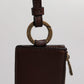 Dolce & Gabbana Brown Calf Leather Lanyard Logo Card Holder Wallet