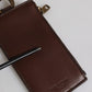 Dolce & Gabbana Brown Calf Leather Lanyard Logo Card Holder Wallet