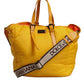 Dolce & Gabbana Yellow Orange Nylon Logo Plaque Hand Shoulder Duffle Bag