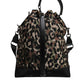 Dolce & Gabbana Multicolor Leopard Cotton Shoulder Bucket Bag