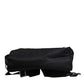Dolce & Gabbana Black Logo Tape Polyamide School Travel Backpack Bag