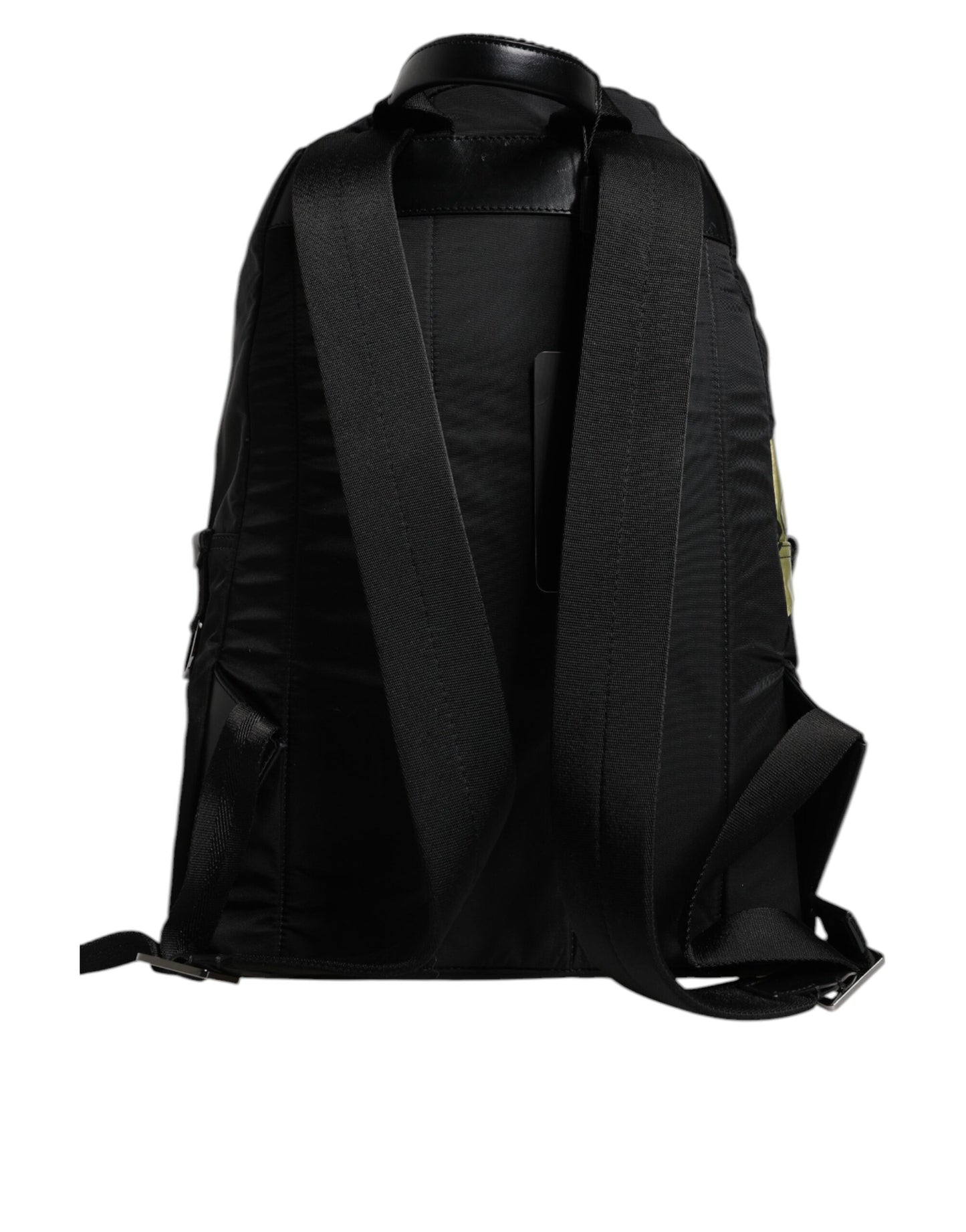 Dolce & Gabbana Black Logo Tape Polyamide School Travel Backpack Bag