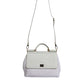 Dolce & Gabbana White Rafia Leather Top Handle Crossbody Bag