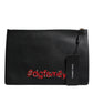 Dolce & Gabbana Black #DGFamily Embellished Leather Clutch Bag