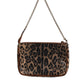 Dolce & Gabbana Brown Leopard Leather Shoulder Chain Strap Bag