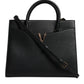 Versace Black Large Leather Top Handle Shoulder Crossbody Bag