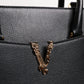 Versace Black Large Leather Top Handle Shoulder Crossbody Bag