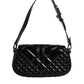 Versace Black Calf Leather Quilted Shoulder Strap Bag