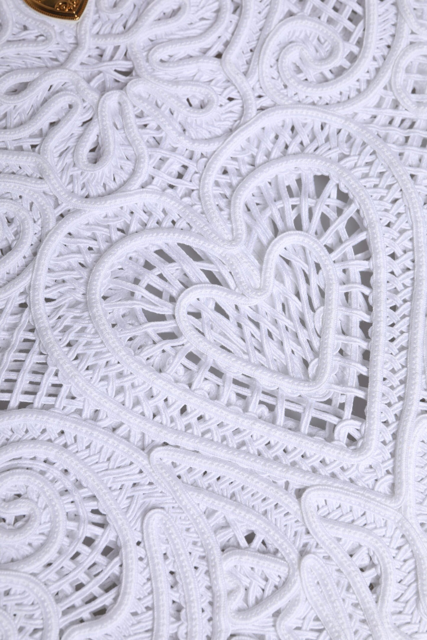 Dolce & Gabbana White Cordonetto Lace Beatrice Tote Shopping Bag