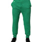 Dsquared² Green Cotton Elastic Waist Men Casual Pants