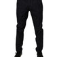 Dolce & Gabbana Dark Blue Cotton Tapered Formal Pants