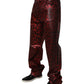 Dolce & Gabbana Red Leopard Cotton Straight Men Denim Jeans