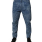 Dolce & Gabbana Blue Tie Dye Cotton Skinny Men Denim Jeans
