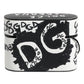 Dolce & Gabbana Black White Leather Scribble Embossed Logo Airpods Case