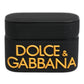 Dolce & Gabbana Black Yellow Silicone Embossed Logo Airpods Case