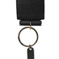 Dolce & Gabbana Black Leather Strap Gold Metal Logo Plaque Airpods Case