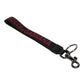 Dolce & Gabbana Black Logo Nylon Silver Brass Men Holder Keychain Keyring