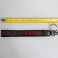 Dolce & Gabbana Black Logo Nylon Silver Brass Men Holder Keychain Keyring