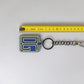 Dolce & Gabbana Blue Yellow DG Rubber Logo Silver Men's Keychain Keyring