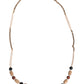Dolce & Gabbana Black Gold Wooden Beaded Logo Pendant Necklace