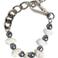 Dolce & Gabbana Silver Tone Brass Beaded Shell DG Logo Pendant Bracelet