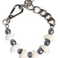 Dolce & Gabbana Silver Tone Brass Beaded Shell DG Logo Pendant Bracelet