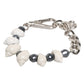 Dolce & Gabbana Silver Tone Brass Beaded Shell DG Logo Pendant Bracelet