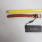 Dolce & Gabbana Brown Textured Leather Gold Metal Buckle Armband