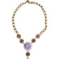 Dolce & Gabbana Gold Brass Floral Crystals Pearl Embellished Necklace