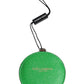 Dolce & Gabbana Green Calfskin Leather Round Logo Hand Mirror Holder