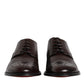 Dolce & Gabbana Maroon Calfskin Leather Derby Men Dress Shoes