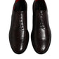 Dolce & Gabbana Maroon Calfskin Leather Derby Men Dress Shoes