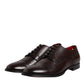 Dolce & Gabbana Maroon Calfskin Leather Derby Men Dress Shoes