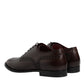 Dolce & Gabbana Maroon Calfskin Leather Derby Men Dress Shoes