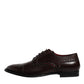 Dolce & Gabbana Maroon Calfskin Leather Derby Men Dress Shoes