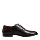 Dolce & Gabbana Maroon Calfskin Leather Derby Men Dress Shoes