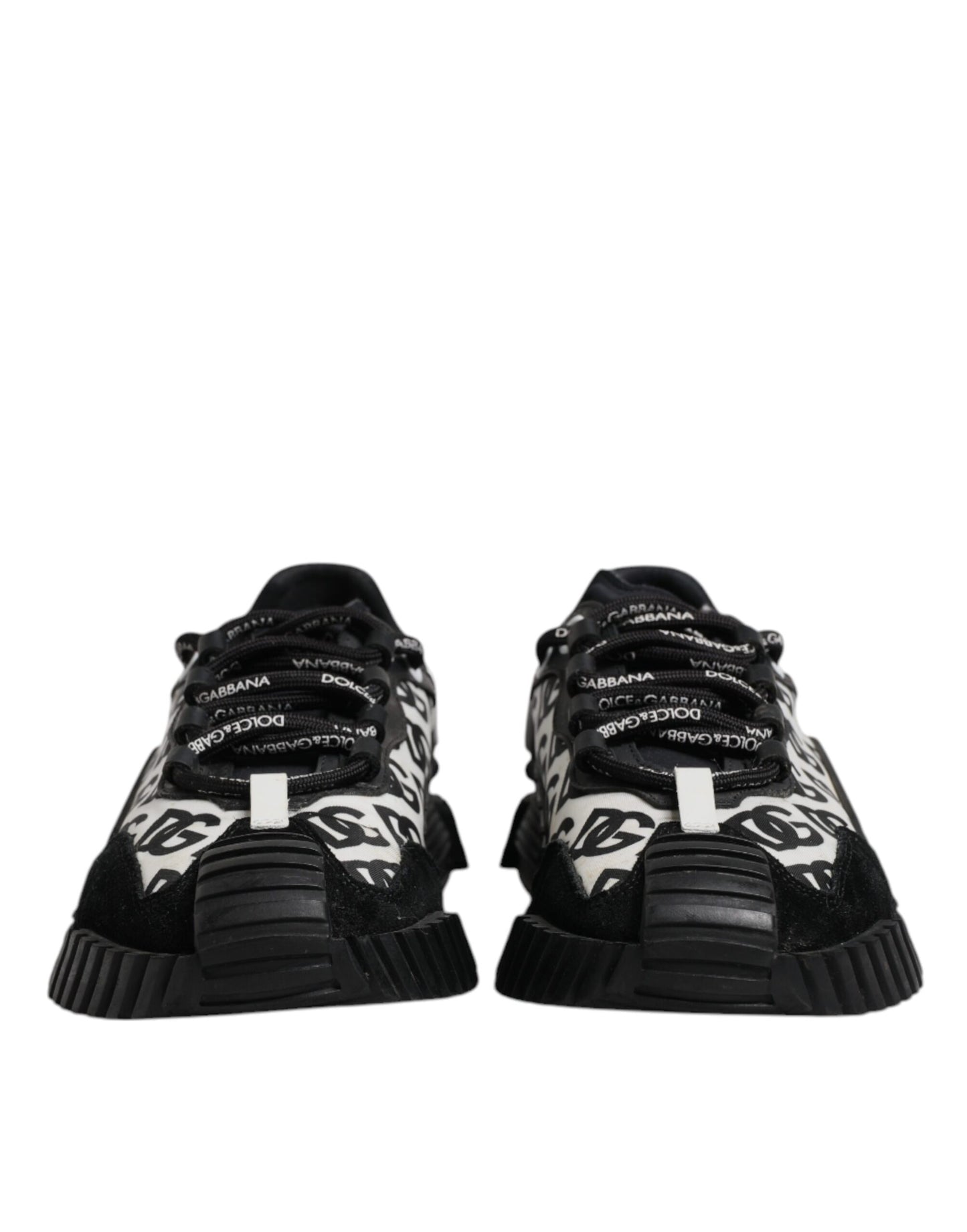 Dolce & Gabbana Black Logo Lace Up Low Top NS1 Sneakers Shoes
